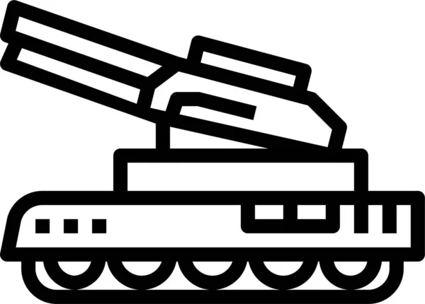 Ikone Des Militärischen Panzertransports — Stockvektor