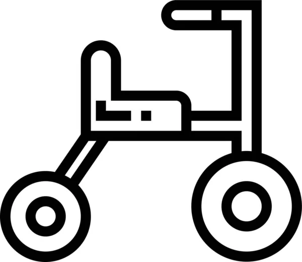 Bicicleta Bicicleta Icono Los Niños Estilo Del Esquema — Vector de stock