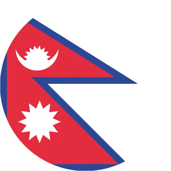 Flagge Nepals Flachen Stil — Stockvektor