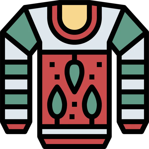 Bekleidung Kleidungsstück Pullover Symbol Filedoutline Stil — Stockvektor