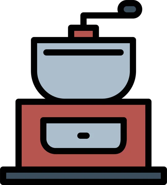 Café Cafetera Icono Cocina Estilo Filledoutline — Vector de stock