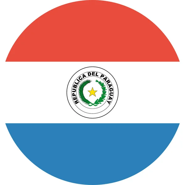 Ülke Bayrağı Paraguay Simgesi Düz Stil — Stok Vektör