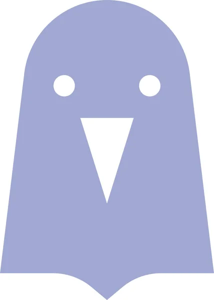 Tier Vogel Gesicht Ikone Soliden Stil — Stockvektor