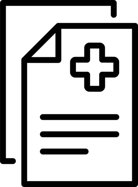 Anamnesis Documento Hospital Icono Estilo Esquema — Vector de stock