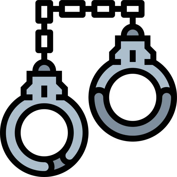 Verhaftung Handschellen Knast Ikone Umrissstil — Stockvektor