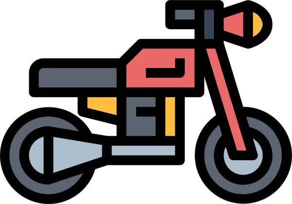 Велосипедист Мотоциклетний Значок Стилі Заповненої Лінії — стоковий вектор