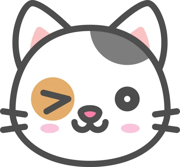 Icono Gato Avatar Calico Estilo Filledoutline — Archivo Imágenes Vectoriales