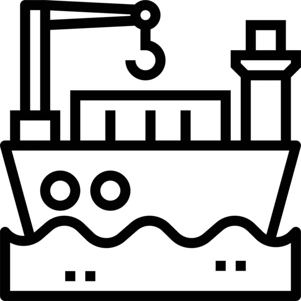 Livrare Logistică Pictogramă Transport Maritim Stil Contur — Vector de stoc