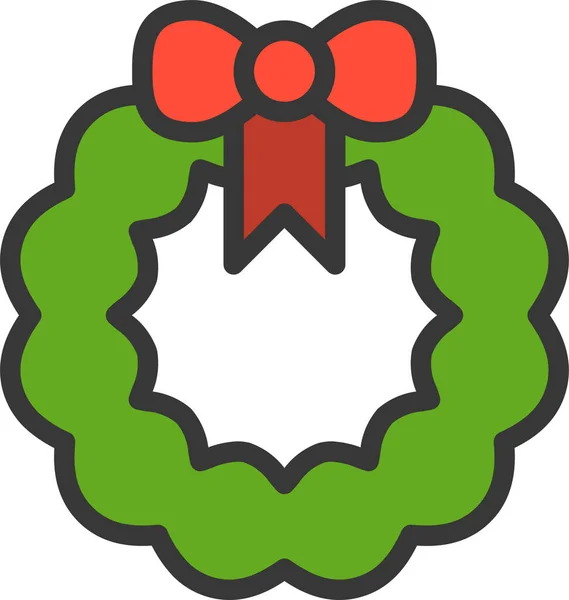 Arco Icono Adorno Navidad Estilo Filledoutline — Vector de stock