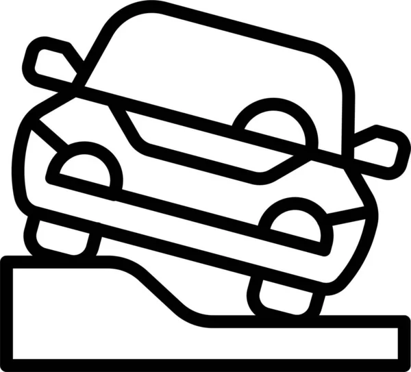 Parkerings Fordon Trafiksymbol Konturstil — Stock vektor