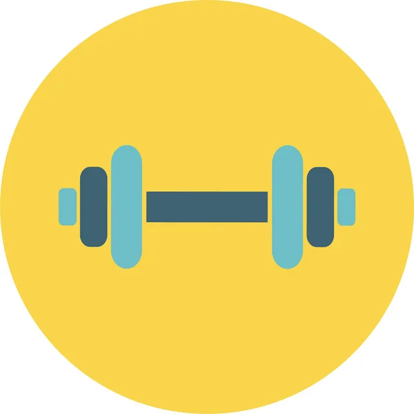 Fitnessträning Hantel Ikon Badge Stil — Stock vektor