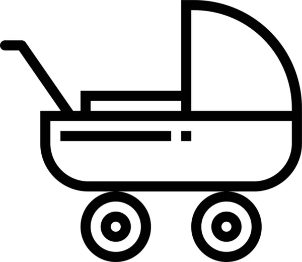 Buggy Childhood Children Icon Outline Style — Stock Vector