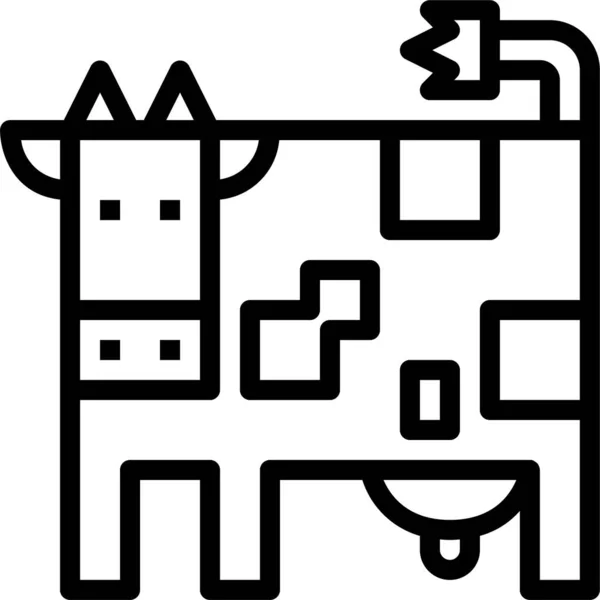 Ikona Zvířecího Kravského Mléka Stylu Osnovy — Stockový vektor