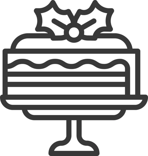 Иконка Торт Праздник Еды Стиле Наброска — стоковый вектор