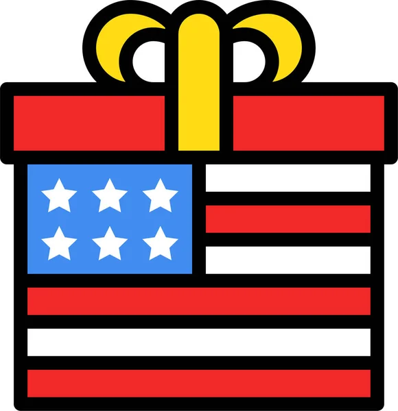 America Box Gift Icon Independencedayus Category — Stock Vector