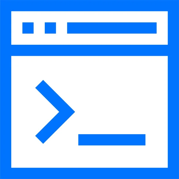Icona Del Comando Codifica Del Browser Stile Contorno — Vettoriale Stock