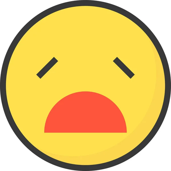 Εικονίδιο Έκφρασης Emoji Emoticon Στυλ Γεμισμένο Περίγραμμα — Διανυσματικό Αρχείο