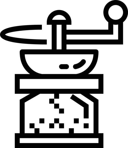 Coffee Grinder Kitchenware Icon Outline Style — Stock Vector