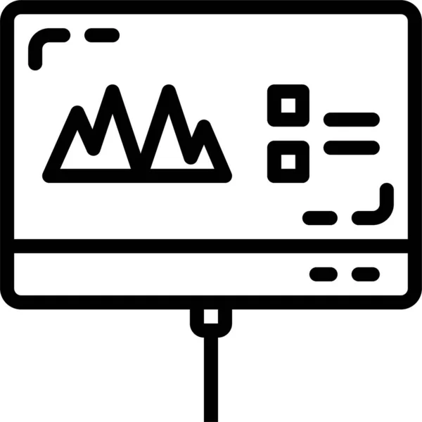 Monitor Icon Umrissstil — Stockvektor