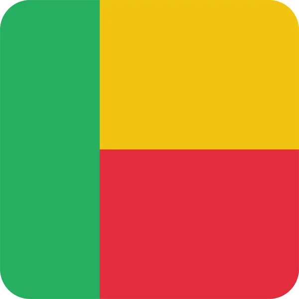 Benin Flaga Kraju Ikona Płaskim Stylu — Wektor stockowy