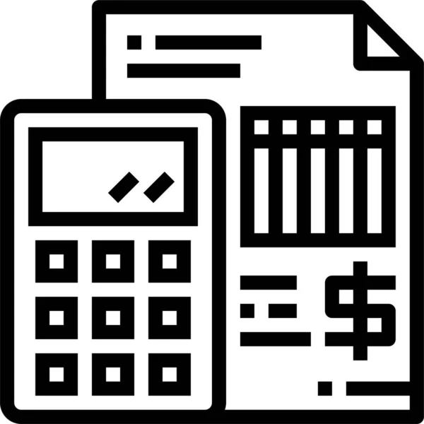 Account Business Calculator Icon Outline Style — Stock Vector