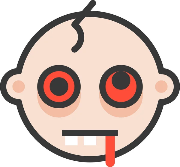 Εικονίδιο Emoji Emoticon Μωρό Στυλ Γεμισμένο Περίγραμμα — Διανυσματικό Αρχείο