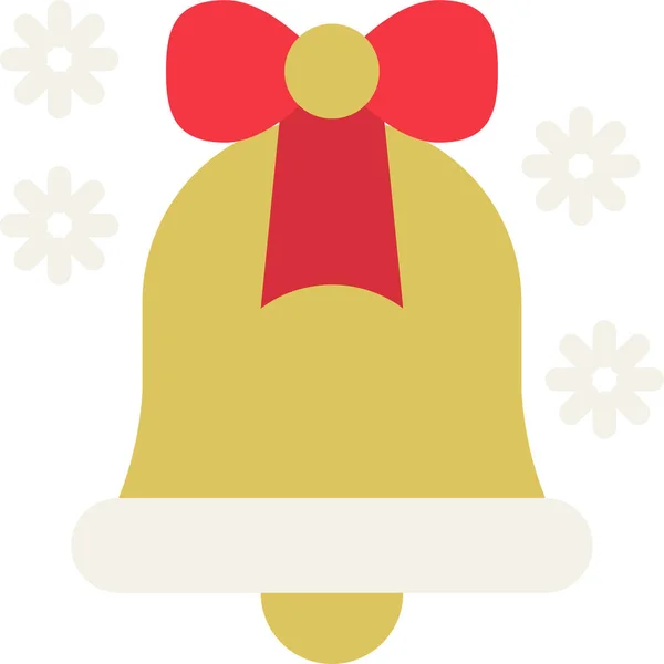 Cloche Icône Jingle Noël Dans Style Plat — Image vectorielle