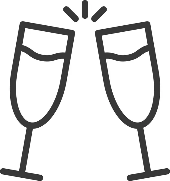 Beverage Celebration Champaign Icon Outline Style — Stock Vector