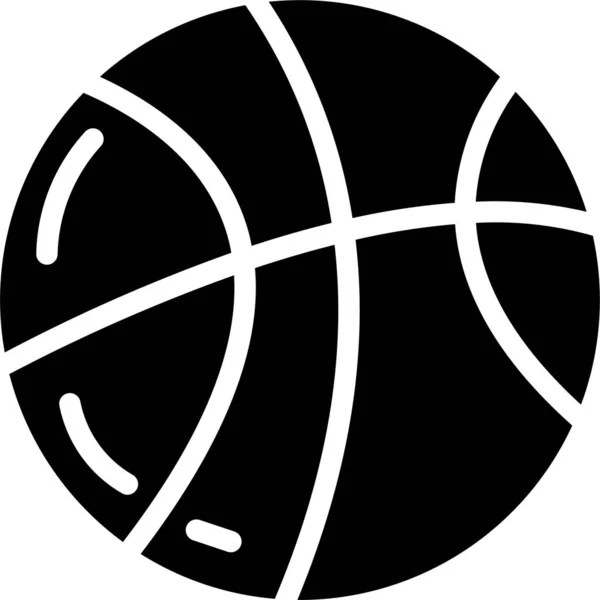 堅実なスタイルでのボールバスケットボールの競争アイコン — ストックベクタ