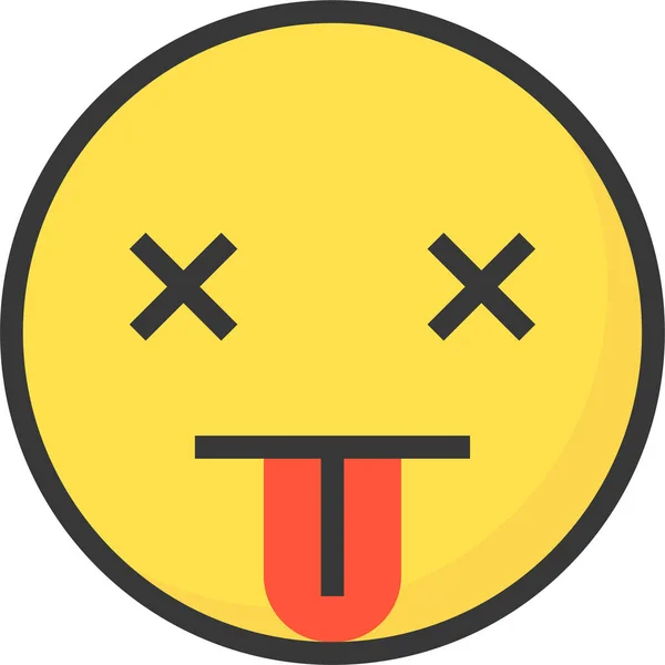 Emoji Ícone Expressão Emoticon Estilo Filledoutline — Vetor de Stock