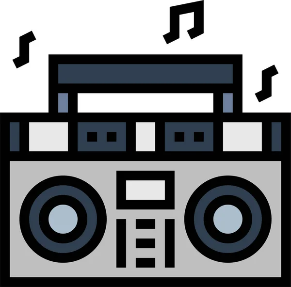 Boombox Mixing Music Icon Filledoutline Style — Vettoriale Stock