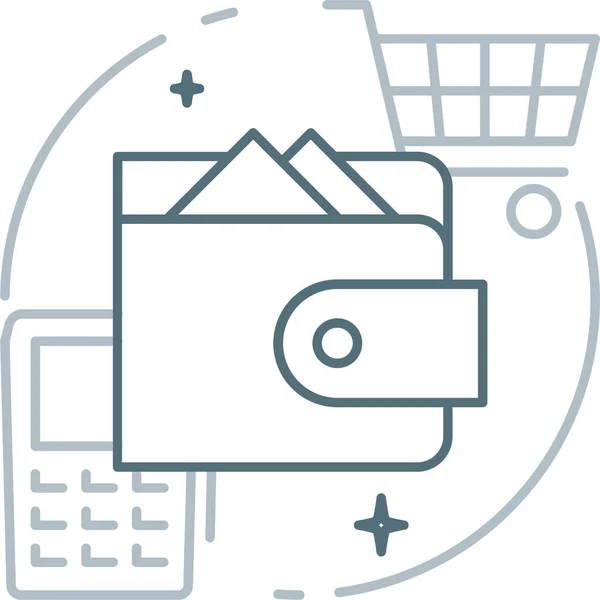 Comprar Icono Dinero Efectivo Estilo Esquema — Vector de stock