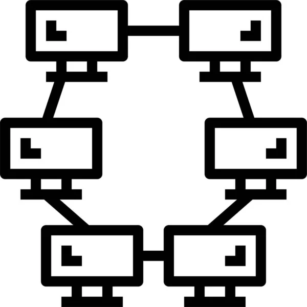 Connexion Lien Réseau Icône — Image vectorielle