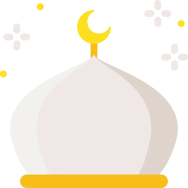 Abrahamic Islam Masjid Icon Flat Style — Stock Vector