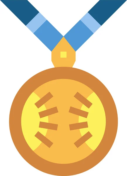 Prix Médaille Icône Champion Dans Style Plat — Image vectorielle