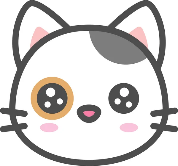 Avatar Calico Cat Icon Filledoutline Style — Stockový vektor