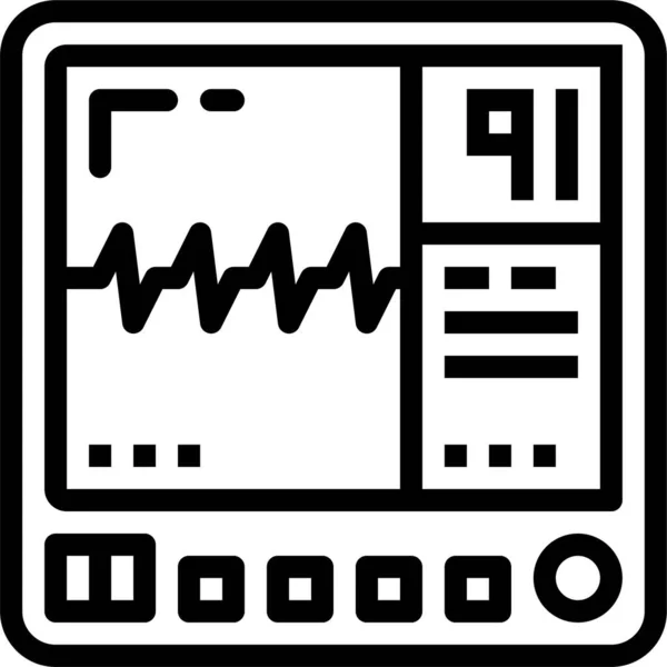 Ikona Kardiogramu Elektrokardiogramu Stylu Osnovy — Stockový vektor