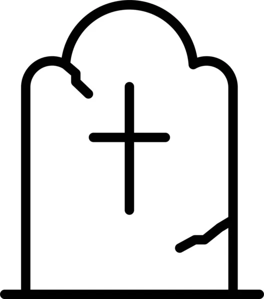 Grave Halloween Horror Icon Outline Style — Stock Vector