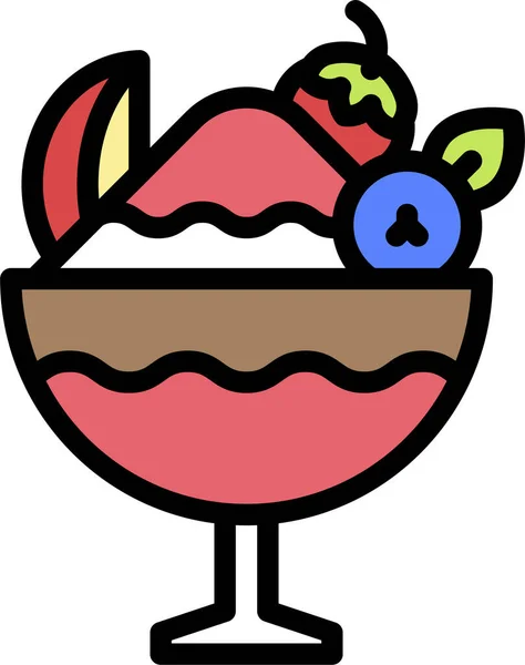 Desert Ice Cream Shaved Ice Icon Summer Category —  Vetores de Stock