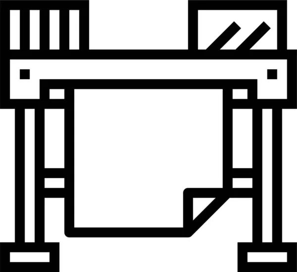 Elektronica Papier Afdrukken Pictogram Omtrek Stijl — Stockvector