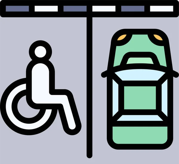 Ícone Tráfego Veículo Estacionamento Estilo Filledoutline —  Vetores de Stock