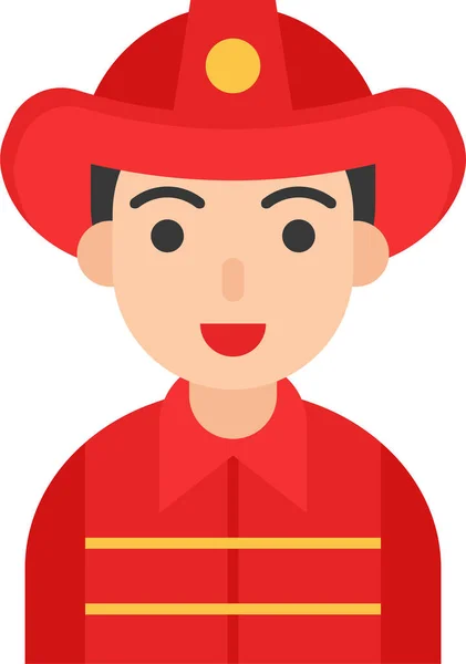 Avatar Firefighter Fireman Icon — Image vectorielle