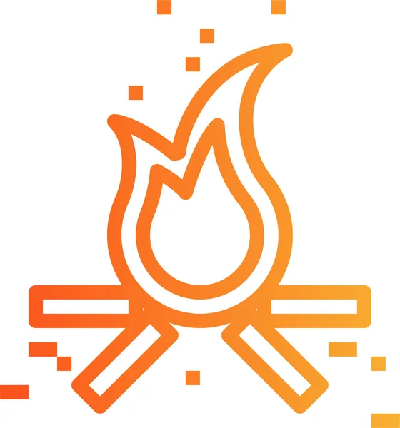 Bonfire Burn Fire Icon Outline Style — Stock Vector