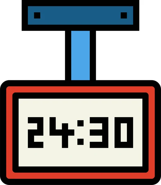 Clock Digital Electronic Icon Filledoutline Style — Stockový vektor