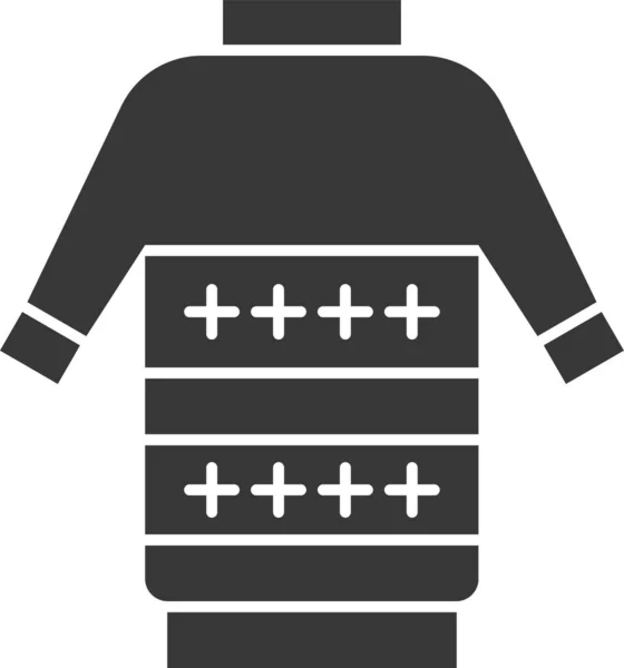 Икона Рубашки Длинным Рукавом Рождество Твердом Стиле — стоковый вектор