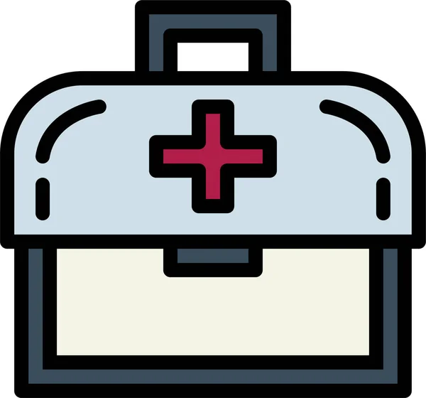 Aid Box Emergencies Icon Filledoutline Style — Stock Vector