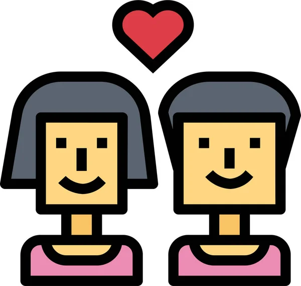 Couple Man Romance Icon Filledoutline Style — Vetor de Stock