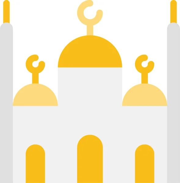 Achitecture Edificio Icona Masjid Stile Piatto — Vettoriale Stock