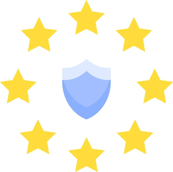 Gdpr Law Protection Icon Flat Style — Stock Vector