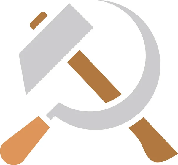 Icône Travail Marteau Communiste Dans Style Plat — Image vectorielle